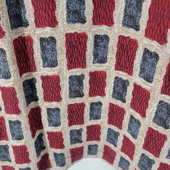 Retro Threads Red/Blue Color Block Button Front Shirt Sz XL Short Sleeve Lyocell - Picture 8 of 12